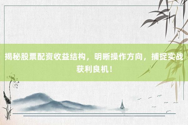 揭秘股票配资收益结构，明晰操作方向，捕捉实战获利良机！