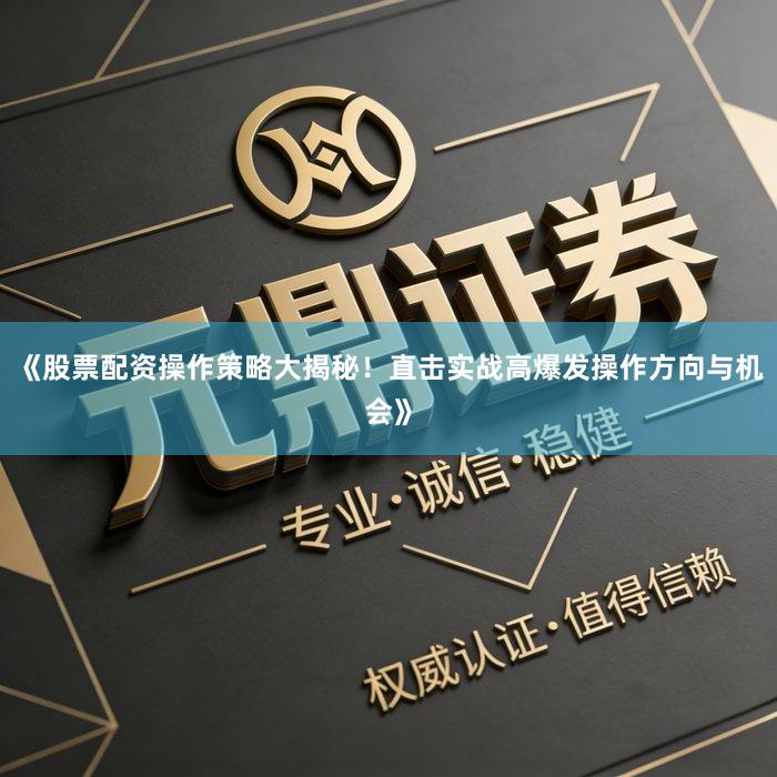 《股票配资操作策略大揭秘!直击实战高爆发操作方向与机会》
