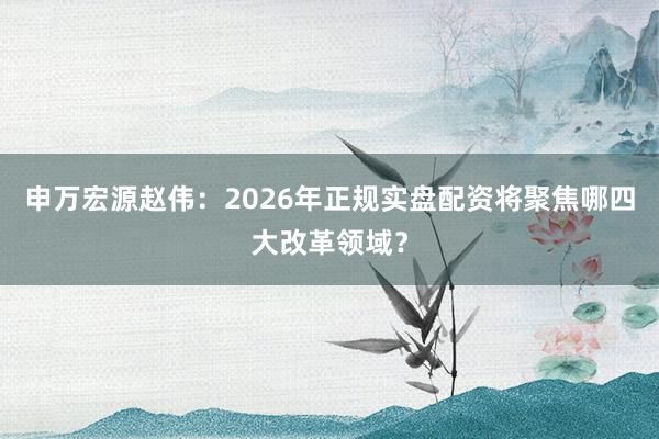 申万宏源赵伟：2026年正规实盘配资将聚焦哪四大改革领域？