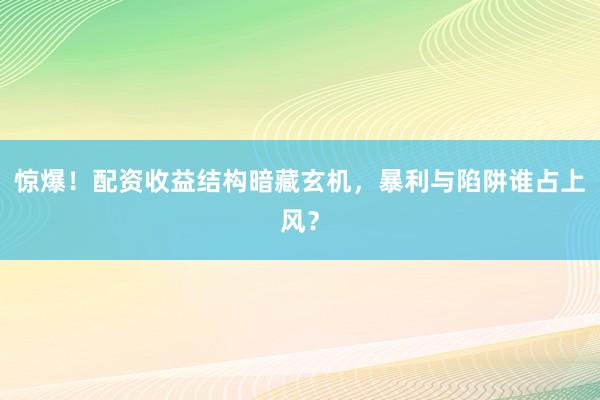 惊爆！配资收益结构暗藏玄机，暴利与陷阱谁占上风？