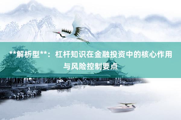 **解析型**:杠杆知识在金融投资中的核心作用与风险控制要点