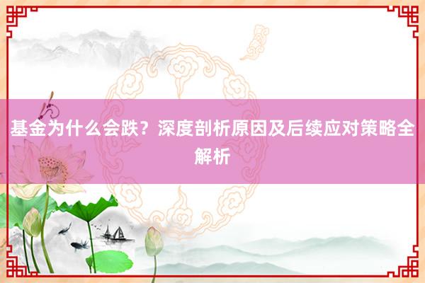 基金为什么会跌？深度剖析原因及后续应对策略全解析
