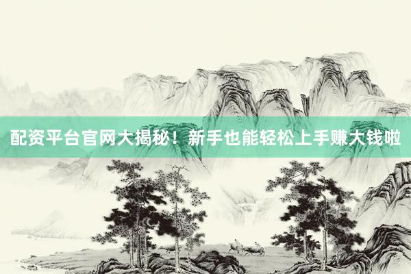 配资平台官网大揭秘！新手也能轻松上手赚大钱啦