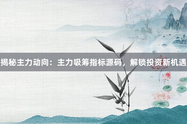 揭秘主力动向：主力吸筹指标源码，解锁投资新机遇