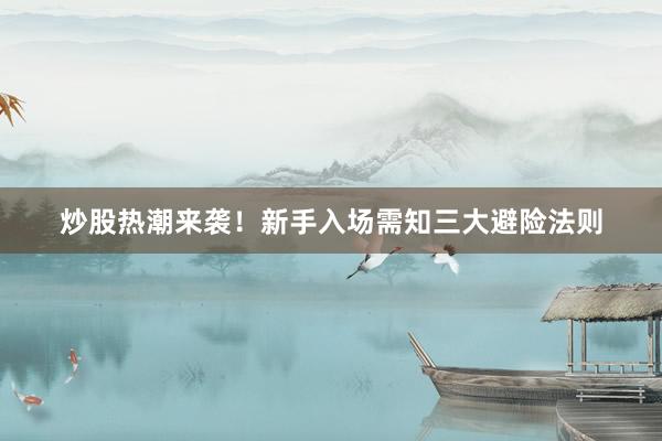 炒股热潮来袭！新手入场需知三大避险法则