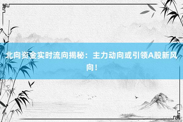 北向资金实时流向揭秘：主力动向或引领A股新风向！