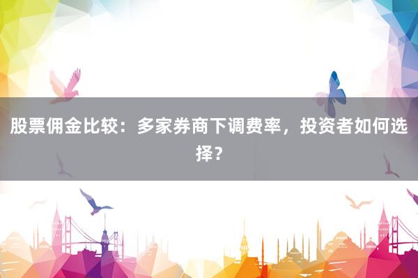 股票佣金比较：多家券商下调费率，投资者如何选择？
