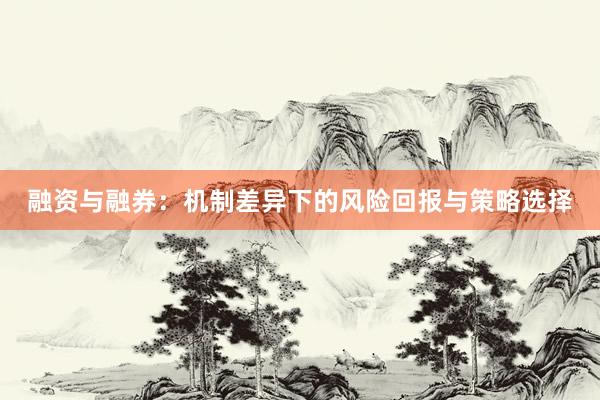 融资与融券：机制差异下的风险回报与策略选择