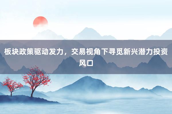 板块政策驱动发力，交易视角下寻觅新兴潜力投资风口