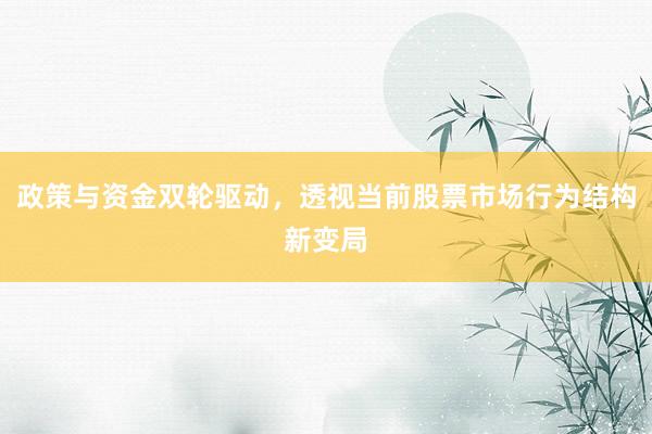 政策与资金双轮驱动，透视当前股票市场行为结构新变局