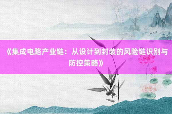 《集成电路产业链：从设计到封装的风险链识别与防控策略》