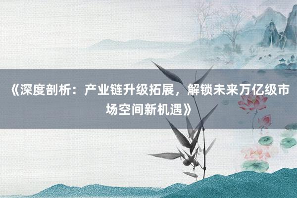 《深度剖析：产业链升级拓展，解锁未来万亿级市场空间新机遇》