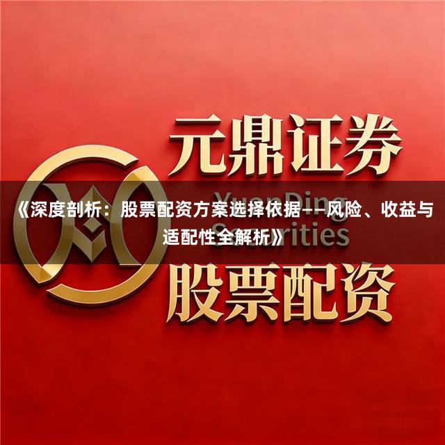 《深度剖析:股票配资方案选择依据——风险、收益与适配性全解析》